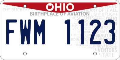 OH license plate FWM1123