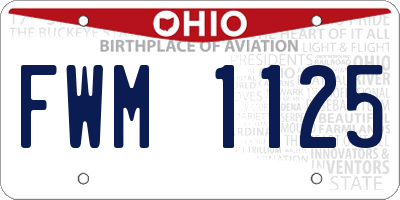 OH license plate FWM1125