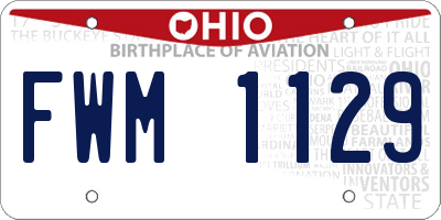 OH license plate FWM1129