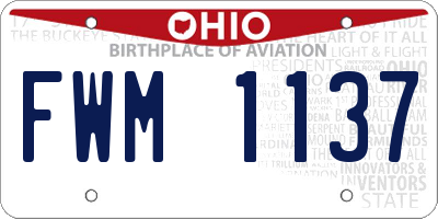 OH license plate FWM1137