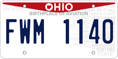 OH license plate FWM1140