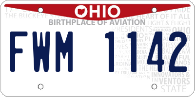 OH license plate FWM1142