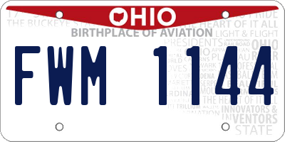 OH license plate FWM1144