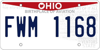 OH license plate FWM1168
