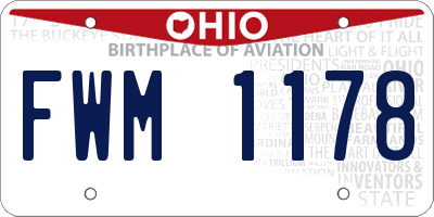 OH license plate FWM1178