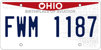 OH license plate FWM1187