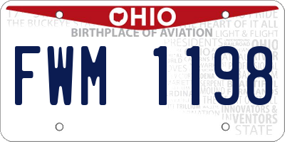 OH license plate FWM1198