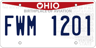 OH license plate FWM1201