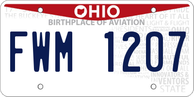 OH license plate FWM1207
