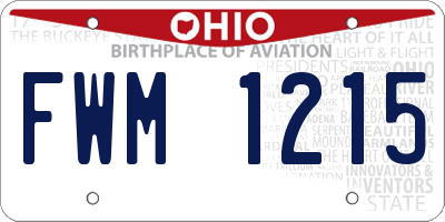 OH license plate FWM1215