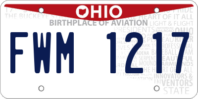 OH license plate FWM1217