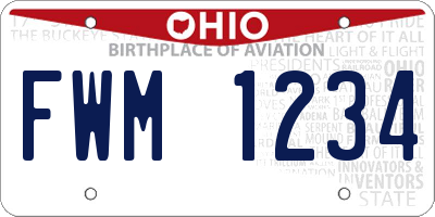 OH license plate FWM1234