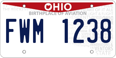 OH license plate FWM1238