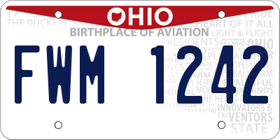 OH license plate FWM1242