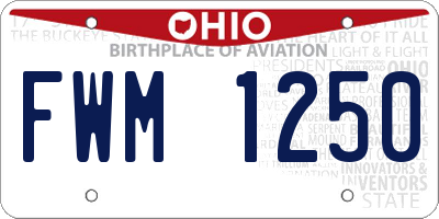 OH license plate FWM1250