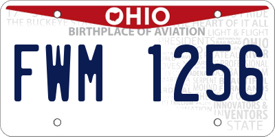 OH license plate FWM1256