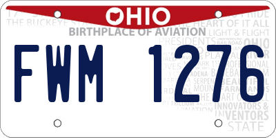 OH license plate FWM1276