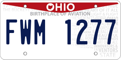OH license plate FWM1277