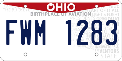 OH license plate FWM1283