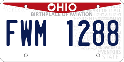 OH license plate FWM1288