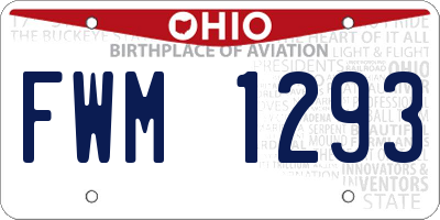 OH license plate FWM1293
