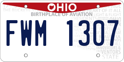 OH license plate FWM1307