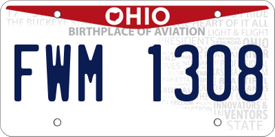 OH license plate FWM1308