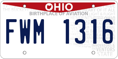 OH license plate FWM1316