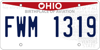 OH license plate FWM1319