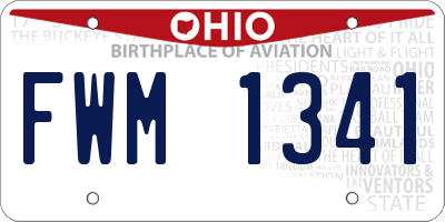 OH license plate FWM1341