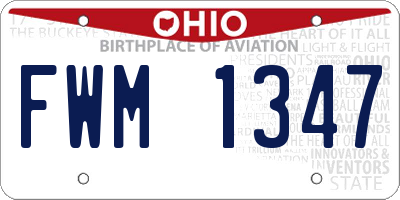 OH license plate FWM1347