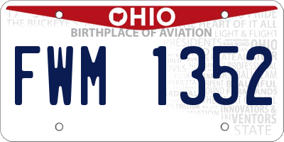 OH license plate FWM1352