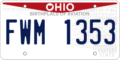 OH license plate FWM1353