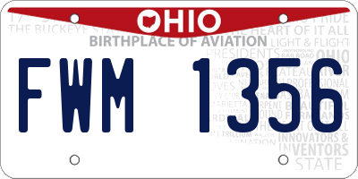 OH license plate FWM1356