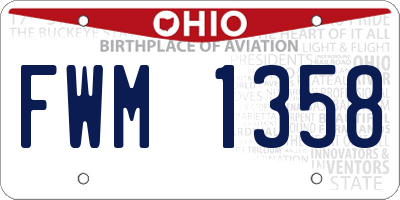 OH license plate FWM1358