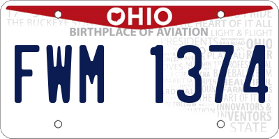 OH license plate FWM1374
