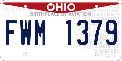 OH license plate FWM1379