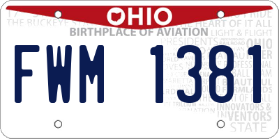 OH license plate FWM1381