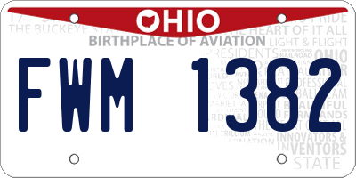 OH license plate FWM1382