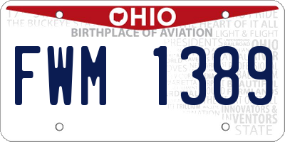 OH license plate FWM1389