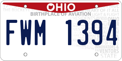 OH license plate FWM1394