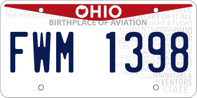 OH license plate FWM1398