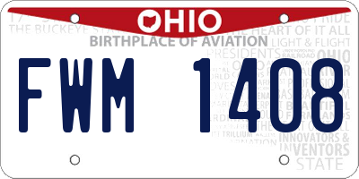 OH license plate FWM1408