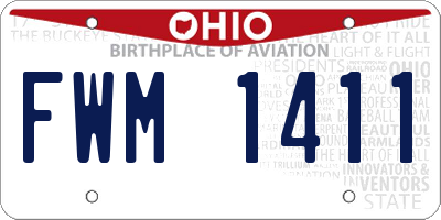 OH license plate FWM1411