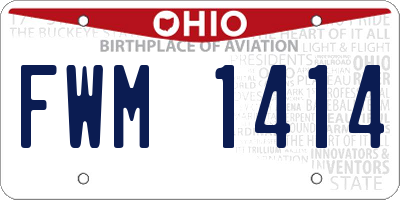 OH license plate FWM1414
