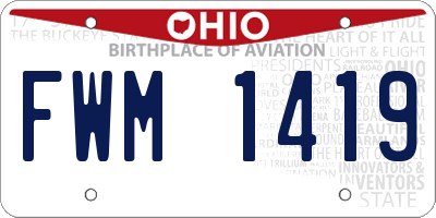 OH license plate FWM1419