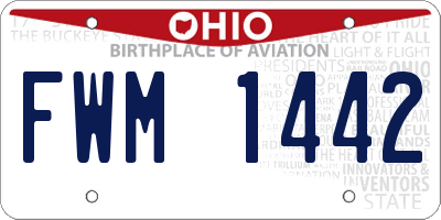 OH license plate FWM1442