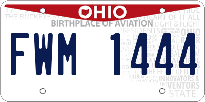 OH license plate FWM1444