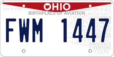OH license plate FWM1447