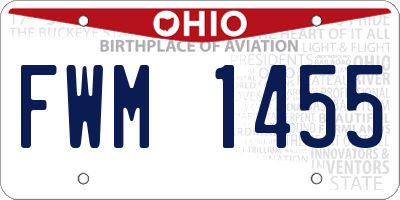 OH license plate FWM1455